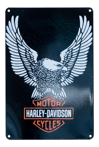 Cuadro Metalico Vintage Diseño Águila Harley /  Runn