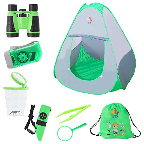 Set De Tienda De Campamento Niños, 8 Piezas De Juguete...