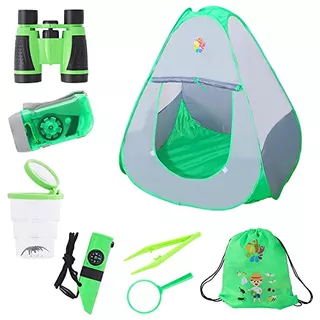 Set De Tienda De Campamento Niños, 8 Piezas De Juguete...