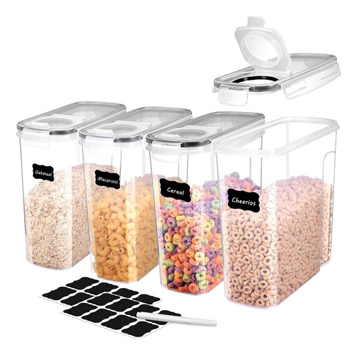 Easyware 4 Contenedor Dispensador De Cereal Hermético Grande