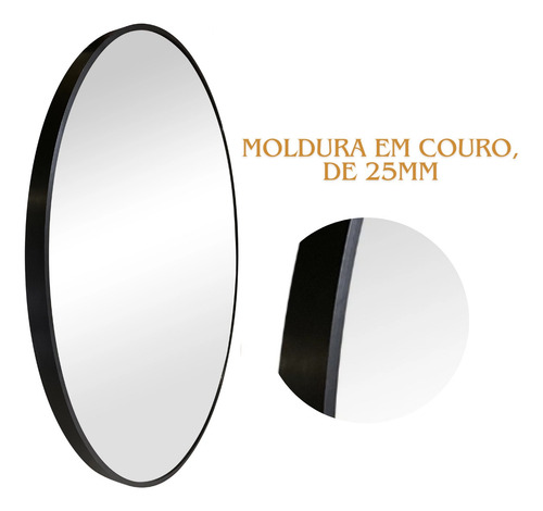 Espelho Redondo Decorativo De Parede Com 90cm De Diâmetro