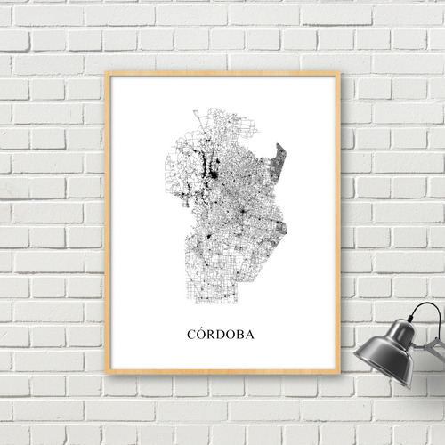Mapa Provincia De Córdoba Blanco Y Negro 80cmx61cm