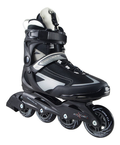 Patins Inline Traxart Kozmic Preto/cinza 80mm Abec5 + Brinde