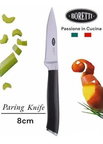 Faca De Cozinha Para Legumes Frutas Chef Boretti Italiana Cor Cinza