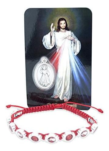 Pulsera Católica Venerare De Cordón Ajustable Con Esmalte De