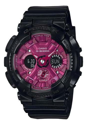 Reloj Casio G-shock Gma-s120 Para Dama Correa Negro Bisel Negro Fondo Negro