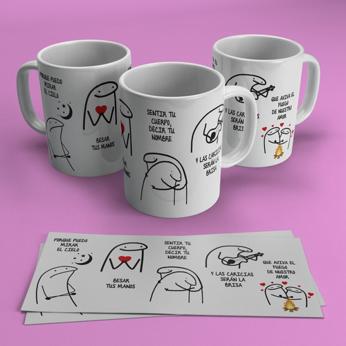 Imagen 5 de 10 de Diseños Plantillas Sublimar Taza Flork Cancioncitas De Amor