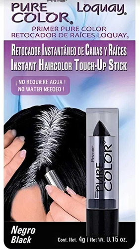 Kit Tintura demipermanente Loquay  Retocador canas tono negro para cabello