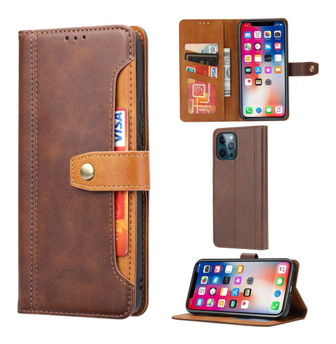 Funda Celular Para iPhone Case De Cuero Ranura Para Tarjetas