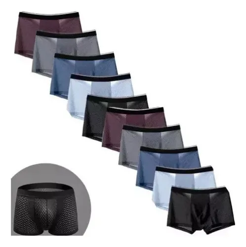 10 Kits De Cuecas Antialérgicas De Fibra De Bambu Boxer Wear