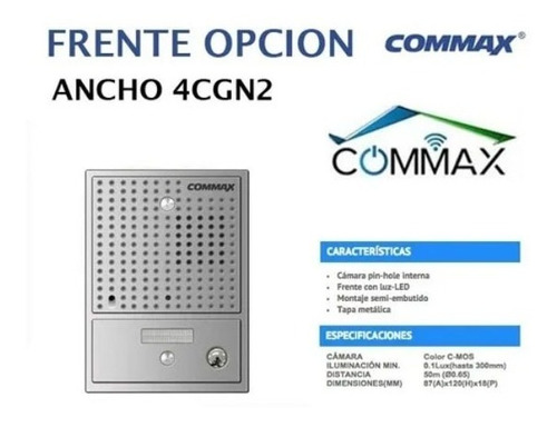 Imagen 4 de 7 de Portero Visor Lcd Led 4 Color Commax Frente Antivandalico