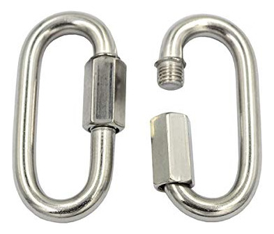 Mosquetón Acero Inoxidable M5 8 Piezas Carga: 300 Libras
