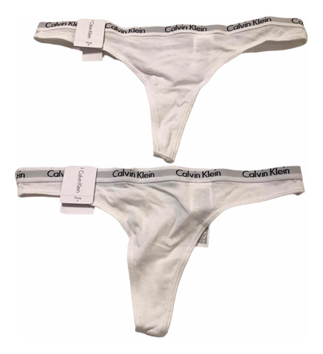 Colaless (thong) Calvin Klein, White, Algodon,, Elasticados