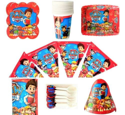 Kit Patrulla Canina Paw Patrol Fiesta Infantil Niñas Y Niños