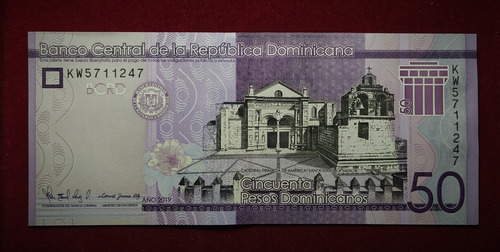 Billete 50 Pesos República Dominicana 2019 Pick 189 E 