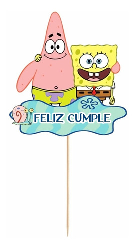 Cake Topper Bob Esponja Adorno Torta Cumpleaños