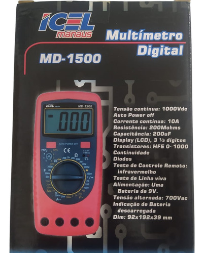 Multímetro Digital - Md-1500 - Icel 