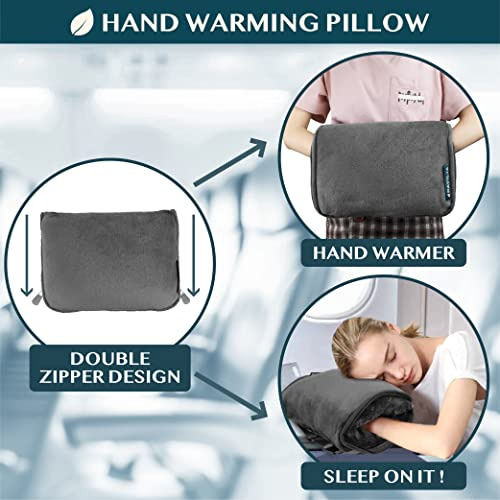 Travel Blanket Pillow, Soft Airplane Blanket 2in1 Combo...