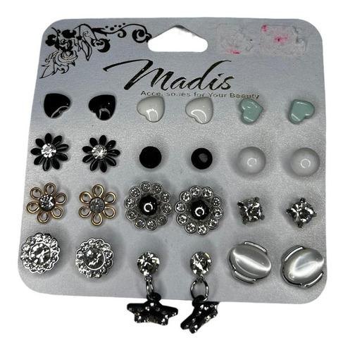Aretes Elegantes Set De 12 Aretes Moda Regalo