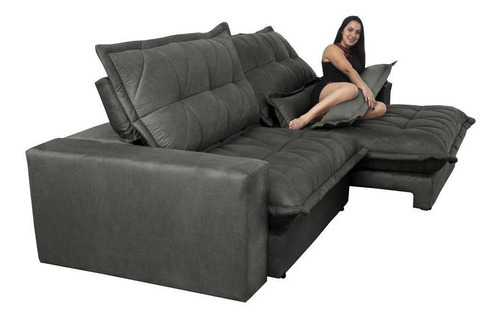 Sofá cama reclinable retráctil con bolsillo Inbox Soft 2.32 gris