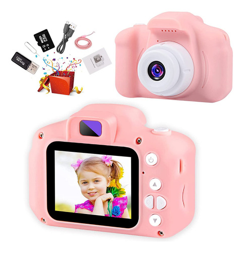 Cámara Digital 1080p Hd Kids Selfie Con Tarjeta De Memoria D