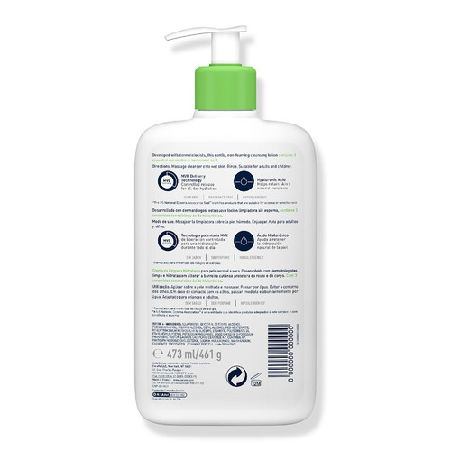 Limpiador Hidratante Cerave Piel Normal A Seca 473ml