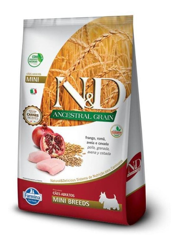 Ração N&d Ancestral Frango Cães Adultos Raça Pequena 10,1kg