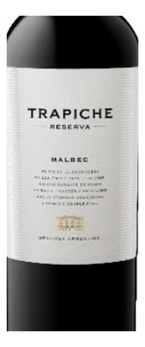 Pack De 12 Vino Tinto Trapiche Reserva Malbec 750 Ml