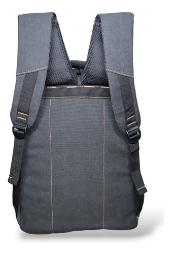 Mochila Masculina Resistente De Lona Compartimento Para Notebook Até 15.6 Universidade Trabalho Ou Viagem Cor Preto