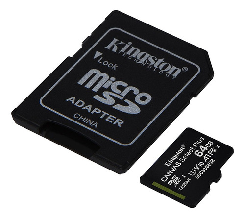 Memoria Sd Kingston Sdcs2  Canvas Select Plus Adaptador 64gb