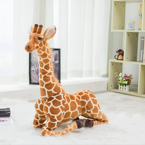 Brinquedo De Pelúcia Gigante Realista Com Girafa