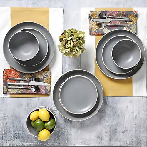 Gibson Home 114388.12RM Vajilla Gris Mate