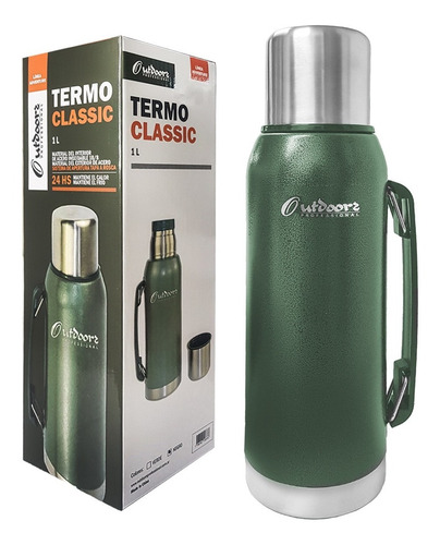 Imagen 3 de 9 de Termo Acero Inoxidable Outdoors 1 Litro Manija 24hs Garantia