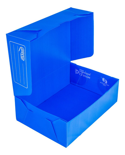 Caja Archivo Plastico Legajo Plana Azul Reforzada Pack 25u