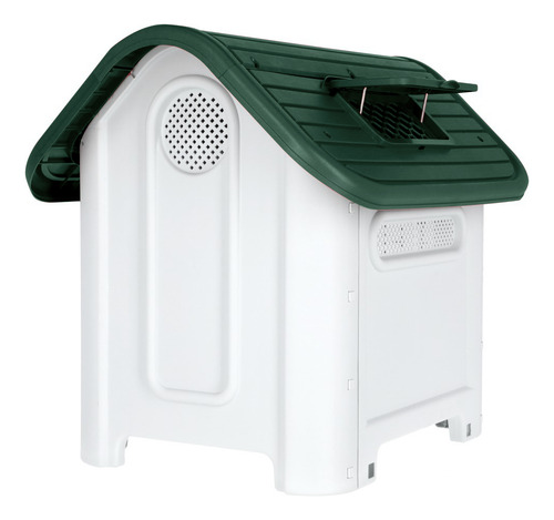 Casa Para Perro Térmica Mascoamigo Con Puerta Razas Chicas Color Verde Musgo
