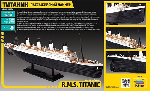 Imagem 2 de 5 de Plastimodelismo Zvezda Navio De Passageiros Titanic 1/700