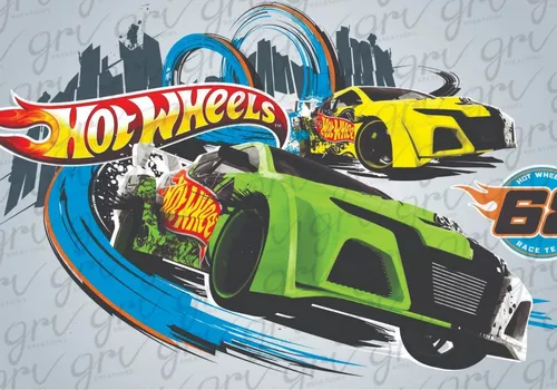 Pista Painel Festa Decorativo Hot Wheels Carros 1,2x0,6m