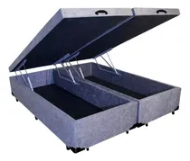 Comprar Cama Box Baú Casal 138 Bipartido Bello Box Suede Cinza