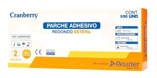 Parche Adhesivo Redondo Estéril Caja X 100 Uds