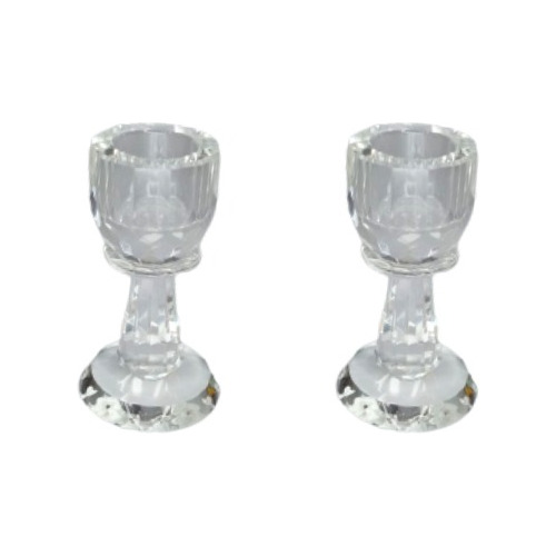 Candelabro Chico X2 Vidrio 9cm Soporte Porta Vela Decoracion