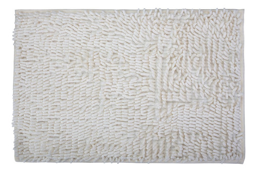 Alfombra Shaggy Base Antideslizante Suave Color Blanco Liso