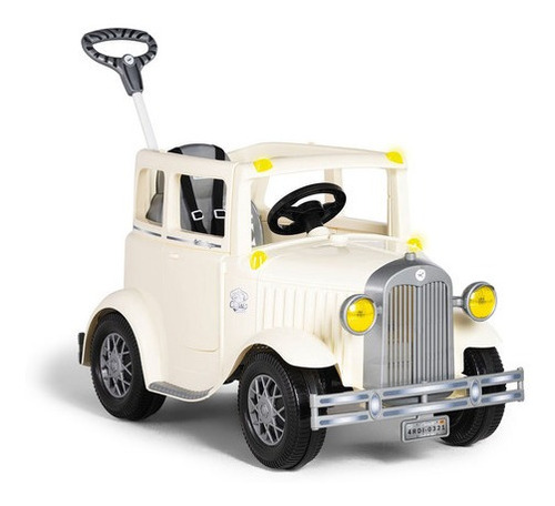 Carrinho De Passeio Calhambek Branco Com Empurrador E Pedal