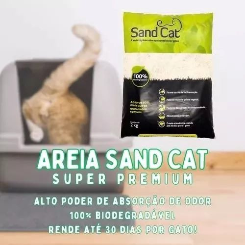 Areia Higienica De Madeira Sand Cat Kit 4 Pacotes De 2kg