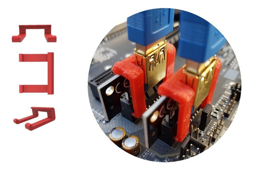 Combo 6 X Travas Clip Fixação Pci-e Riser Mineração Rig Cor Vermelho