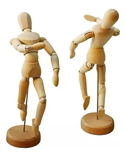 Muñeca 3d De Madera Pintada Con Cuerpo Humano, Modelo A, 20