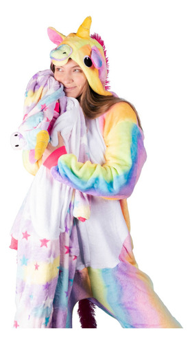 Imagen 3 de 7 de Pijama Kigurumi Kanguro Plush Importado Stich Unicornio