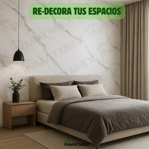 Panel Tipo Marmol Para Cocinas 4pz 60x120 Cm Inmatmex Color Blanco MÁRMOL 60X120