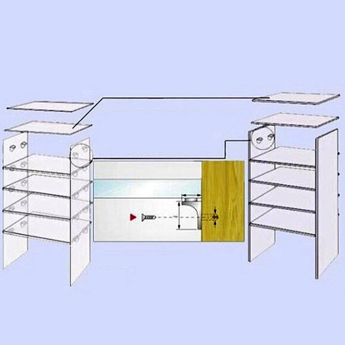 Imagen 4 de 9 de 10pcs Soporte Clip De Fijación Fijar Estante Cristal Vidrio