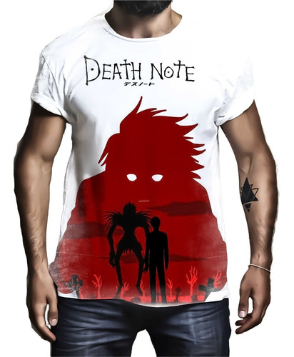 Camiseta Camisa Personalizada Geek Anime Kira Death Note 4