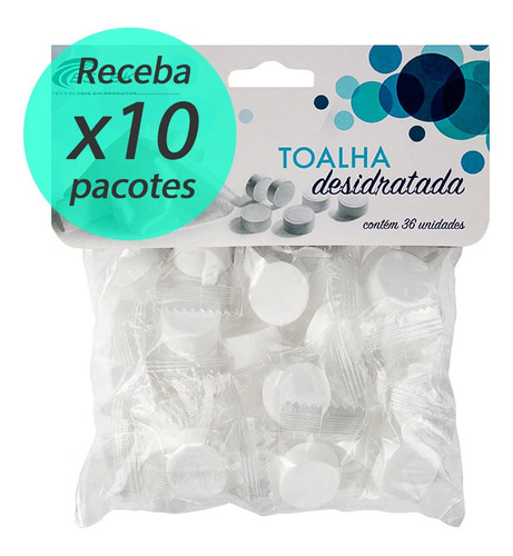 Toalha Desidratada Compacta Estética Multiuso 360un 10 Pcts